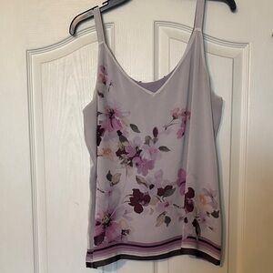 White House Black Market Purple Floral Camisole